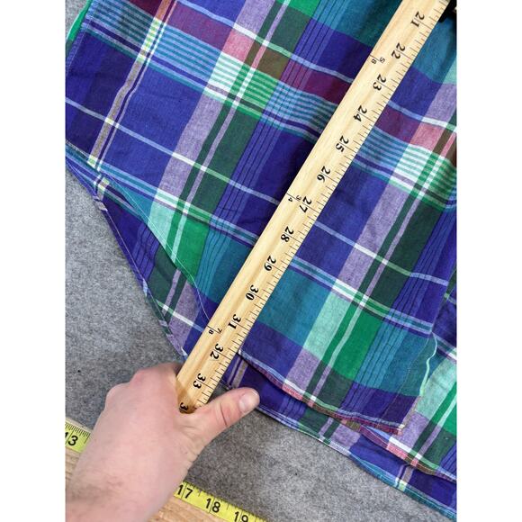 VTG Ralph Lauren Blaire Button Down Shirt Mens 2XL Purple Plaid Western Cowboy - Picture 3 of 6